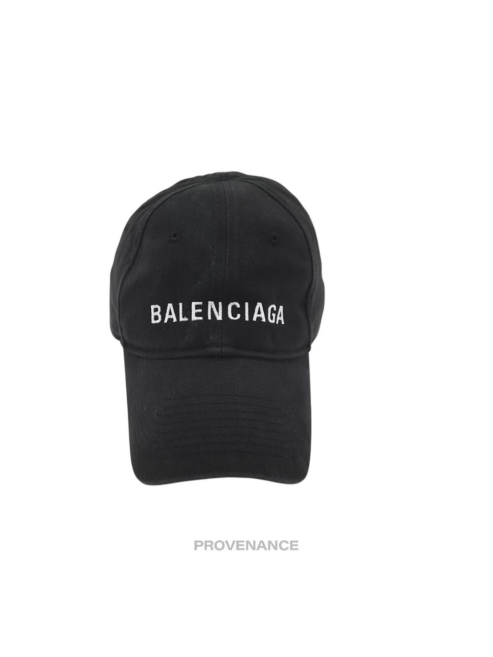🔴  Balenciaga Embroidered Logo Cap - Washed Black